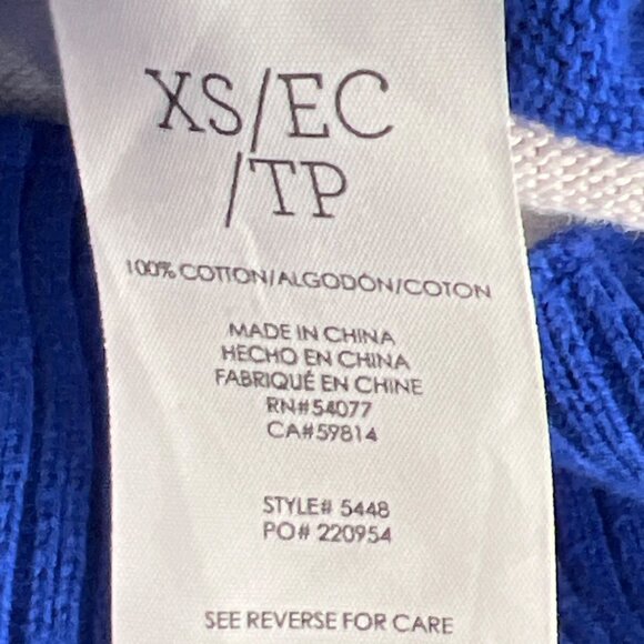 CABI Sailor Stripe Pullover Sweater Snap Shoulders Sz XS #5448 EUC - Picture 4 of 4